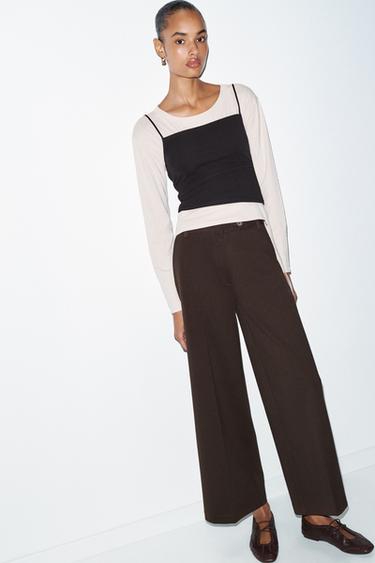 INTERLOCK TROUSERS - Chocolate by Zara