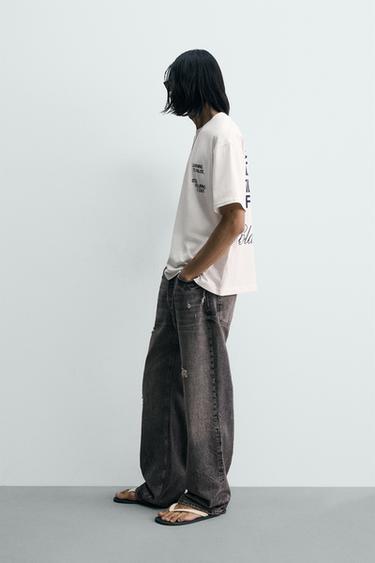 CONTRAST SLOGAN PRINT T-SHIRT - White by Zara - Image 3