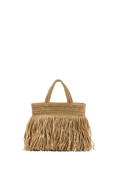 FRINGED HANDBAG - Light beige by Zara