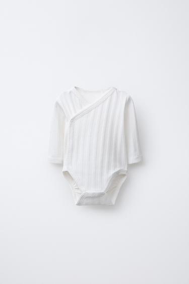 0-6 MOIS/ LOT DE TROIS BODYS MANCHES LONGUES COL KIMONO - Rose de Zara - Image 1