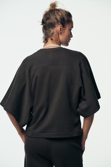 RUSTIC SHORT SLEEVE SWEATSHIRT - Charcoal by Zara - Image 3