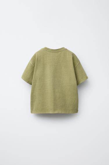 GARMENT DYE T-SHIRT WITH POCKET - Khaki by Zara - Image 1