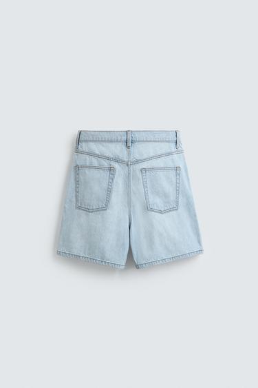 RELAXED FIT DENIM BERMUDA SHORTS - Light blue by Zara - Image 6