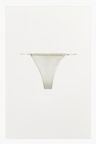 TANGA SEDA PUNTILLA - Crudo de Zara
