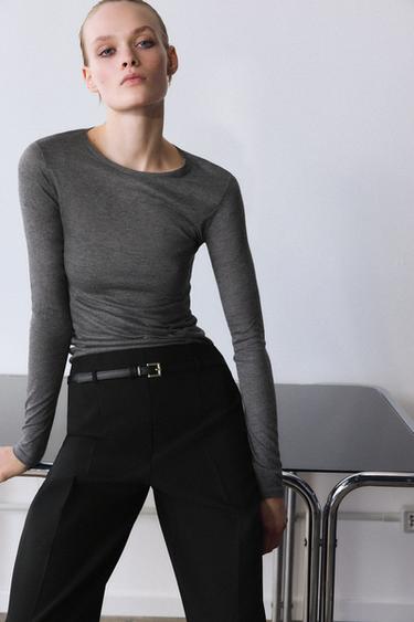 DOUBLE SOFT T-SHIRT - Grey marl by Zara