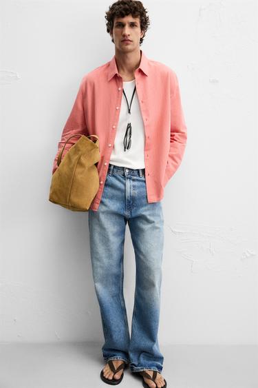 STRIPED SHIRT - Red / Coral by Zara