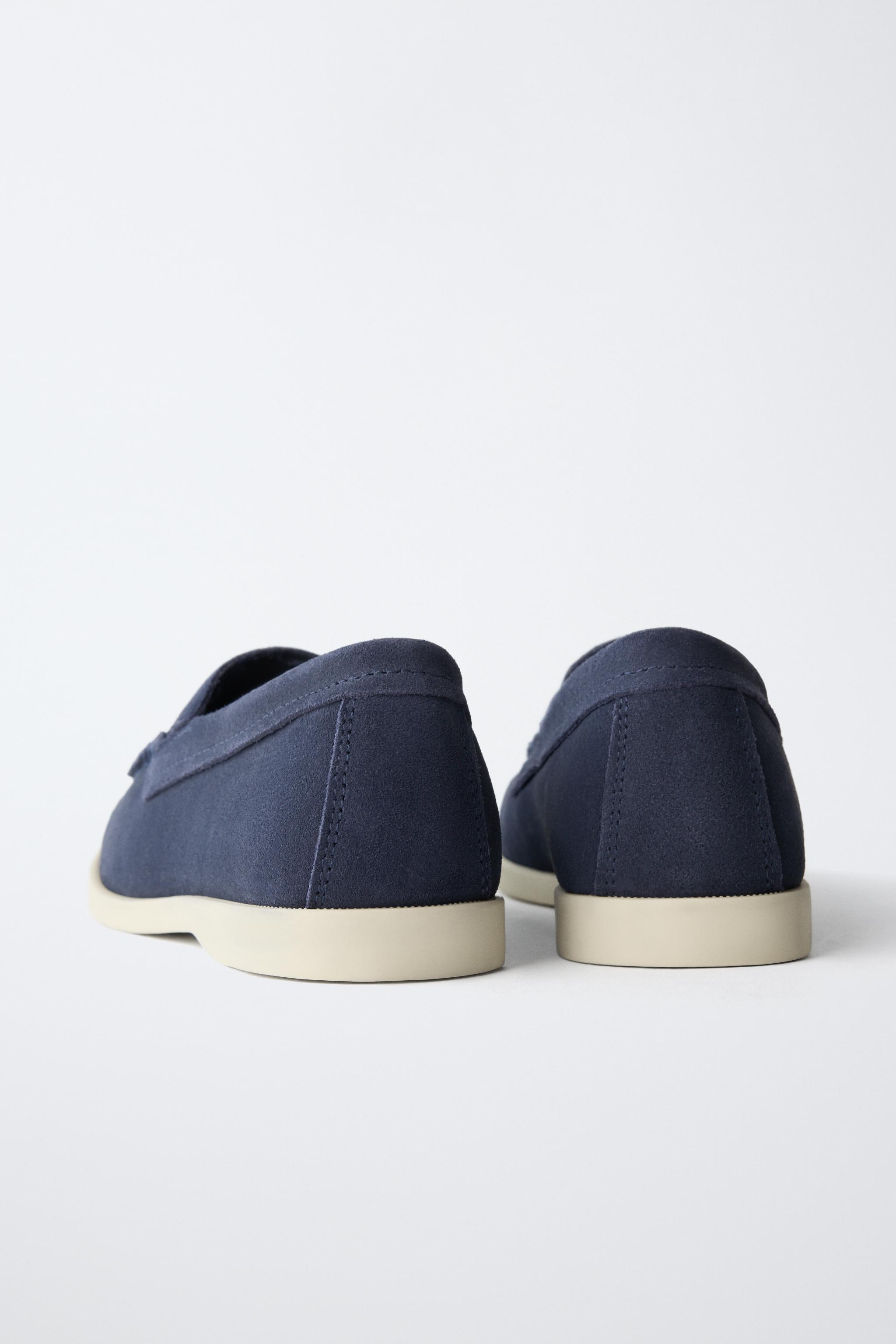 レザーデッキシューズ - マリンブルー | ZARA Japan / 日本