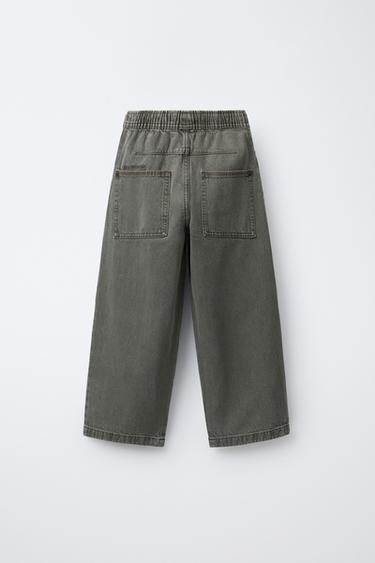 TWILL BAGGY TROUSERS - Green by Zara - Image 1
