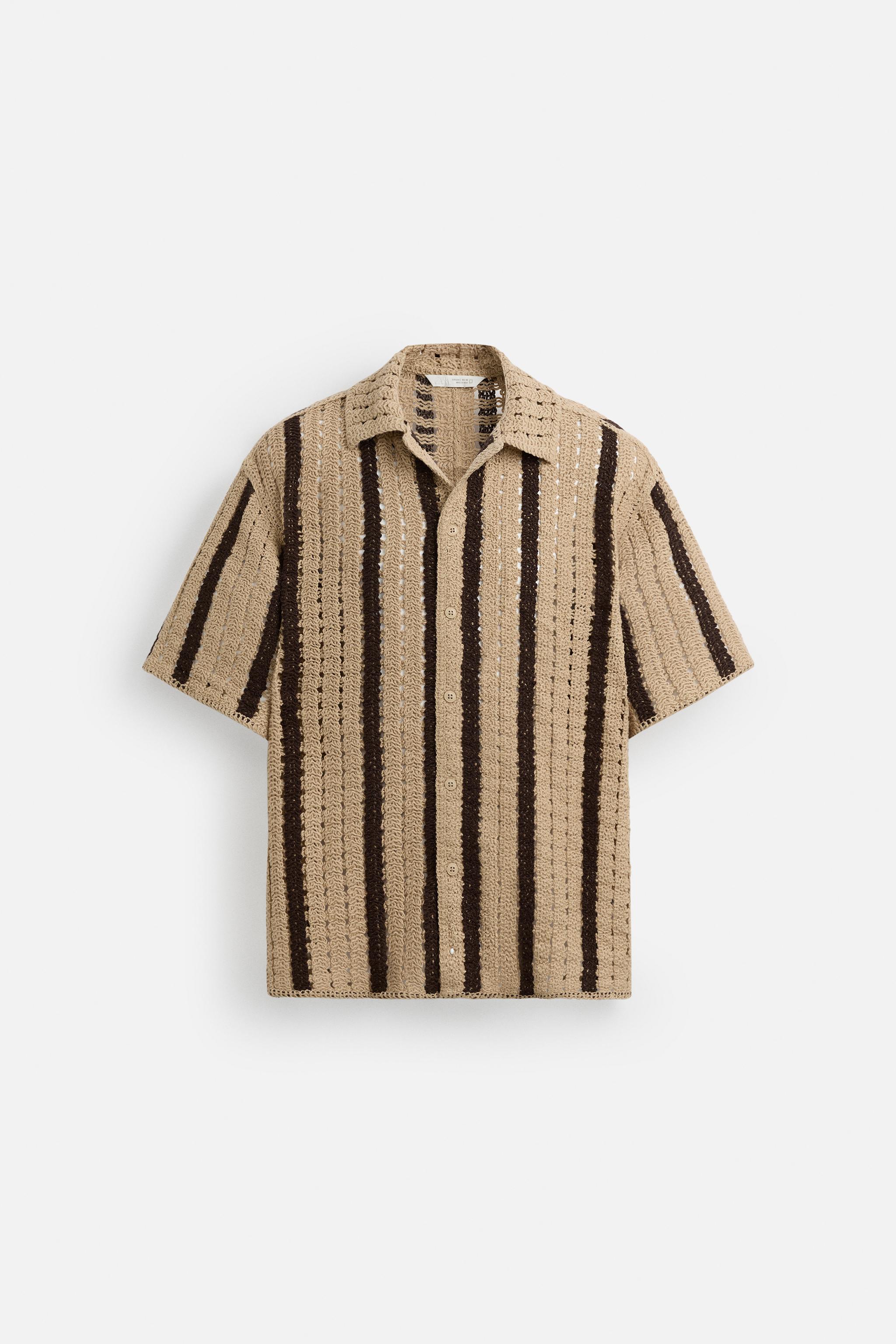 テクスチャー クロシェシャツ - ブルー | ZARA Japan / 日本