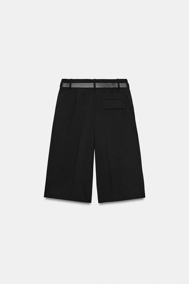 BERMUDA LONGUE AVEC CEINTURE - Noir de Zara - Image 7