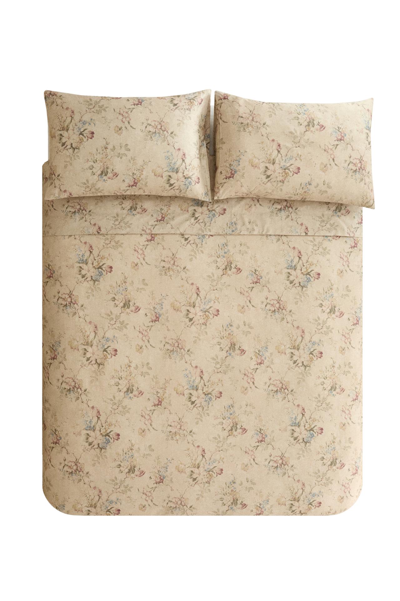 FLORAL SATEEN DUVET COVER (300 THREAD COUNT)