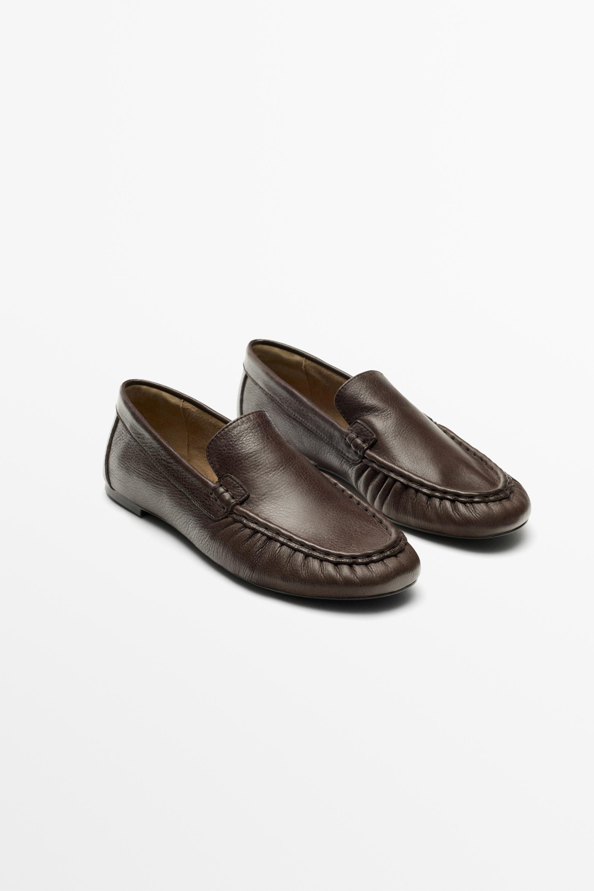 Soft leather moc toe loafer