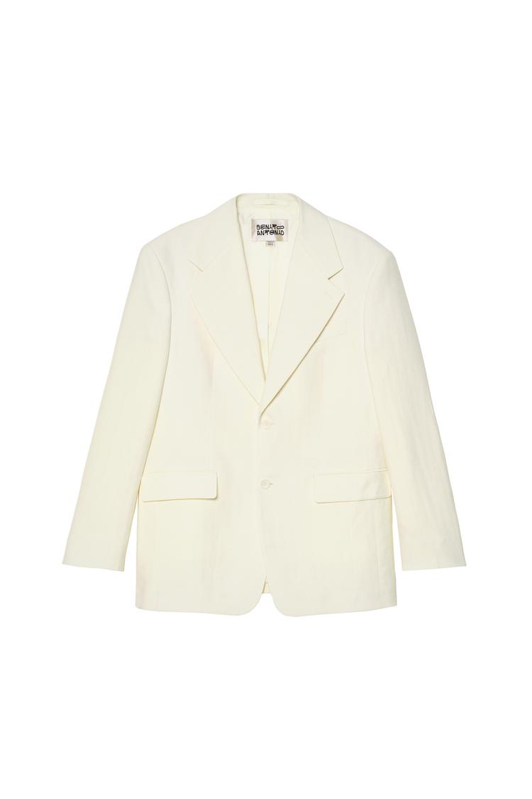Blazer oversize fit traje lino lana espiga