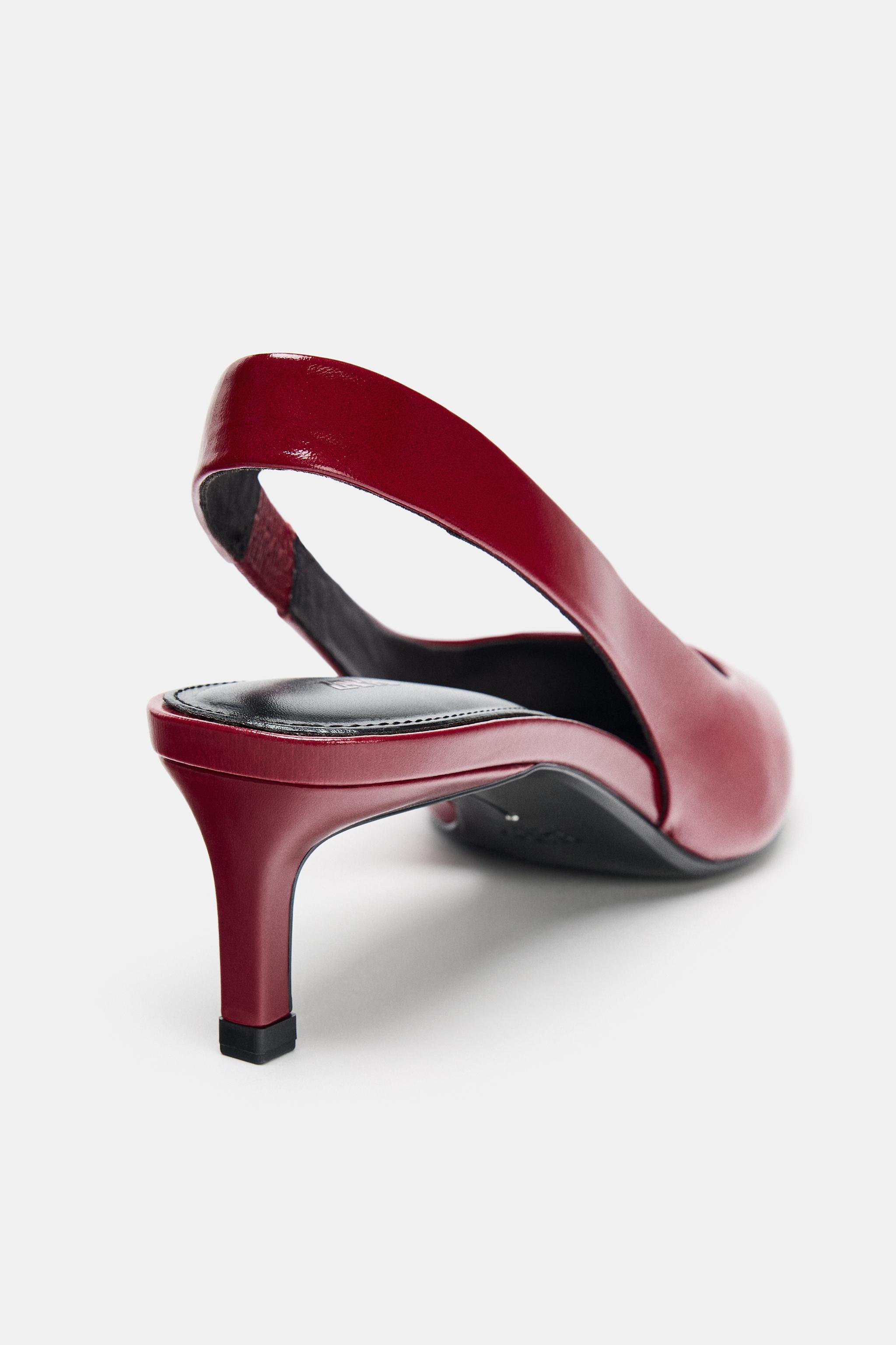 LEATHER KITTEN HEEL SHOES