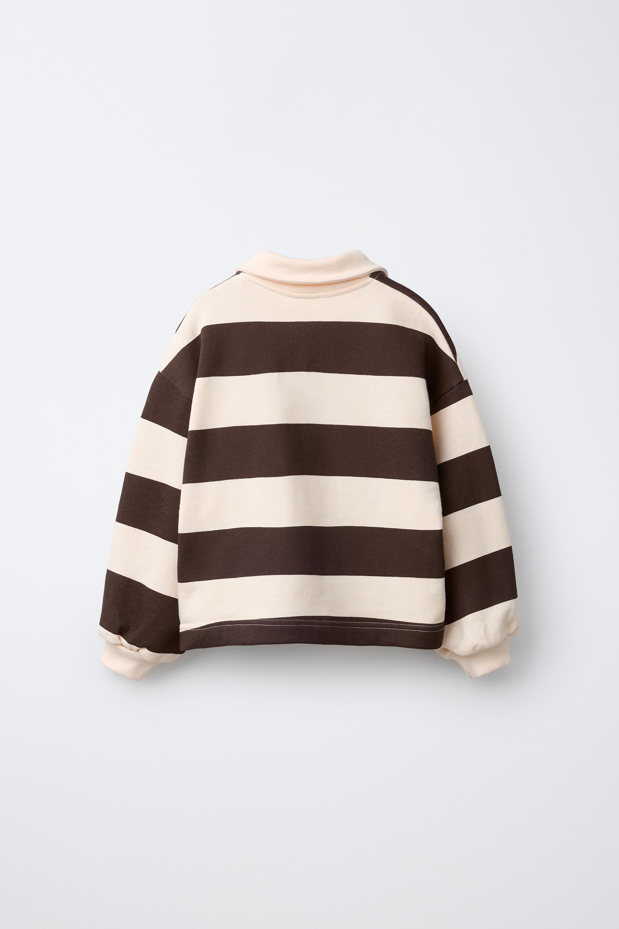 STRIPED POLO SWEATSHIRT