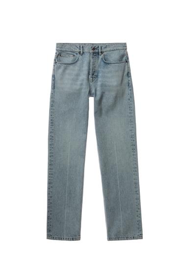 Zara STRAIGHT FIT ANKLE JEANS - Light blue