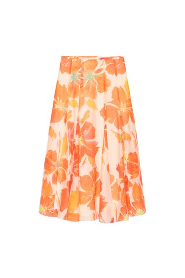GONNA MIDI STAMPA FLOREALE - Multicolore di Zara