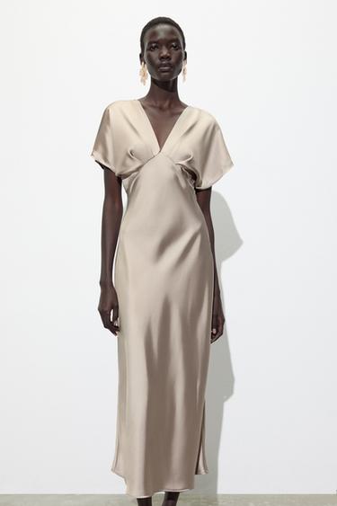 ROBE MI-LONGUE SATINÉE - Cave de Zara - Image 4