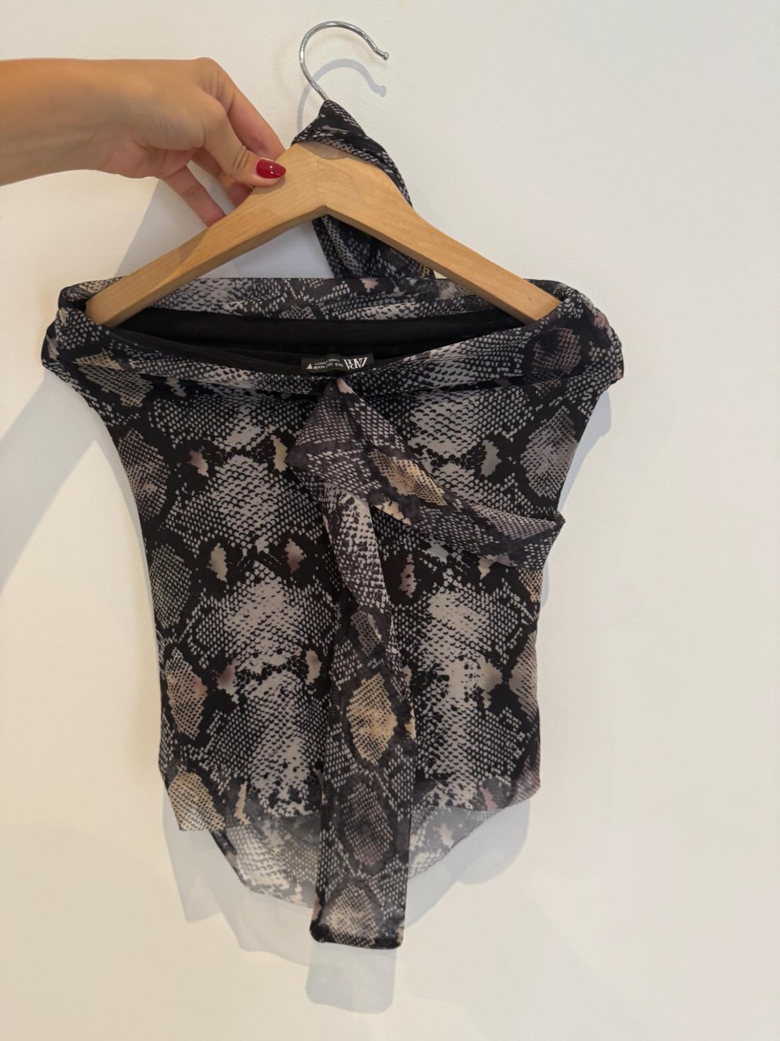 TULLE PRINTED BANDEAU TOP - Image 2