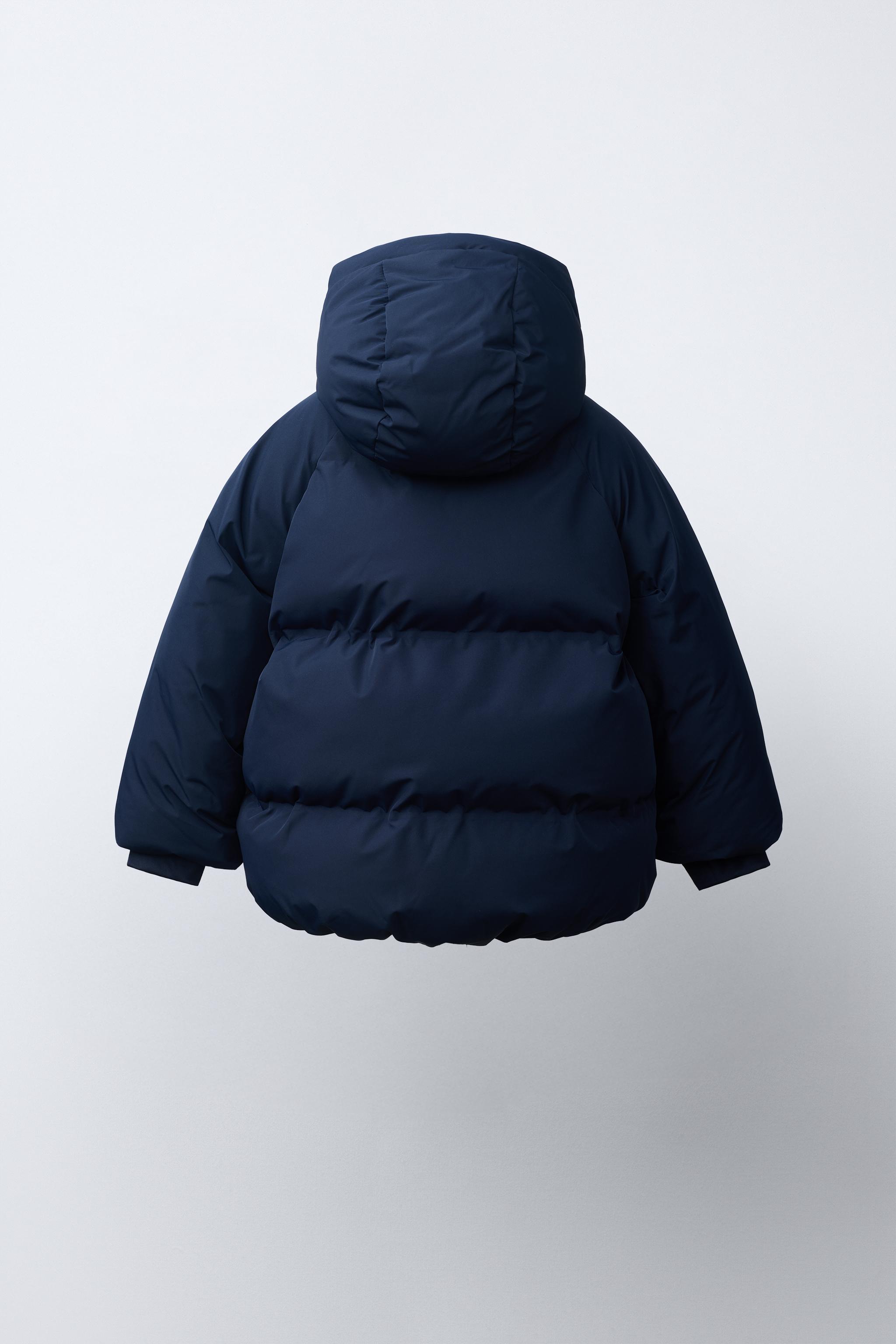 フード付き撥水加工パフコート - ネイビーブルー | ZARA Japan / 日本