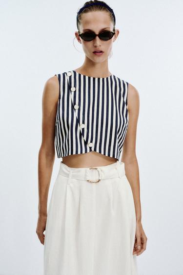BELTED LINEN BLEND LONG DRESS - Oyster-white by Zara - Image 5