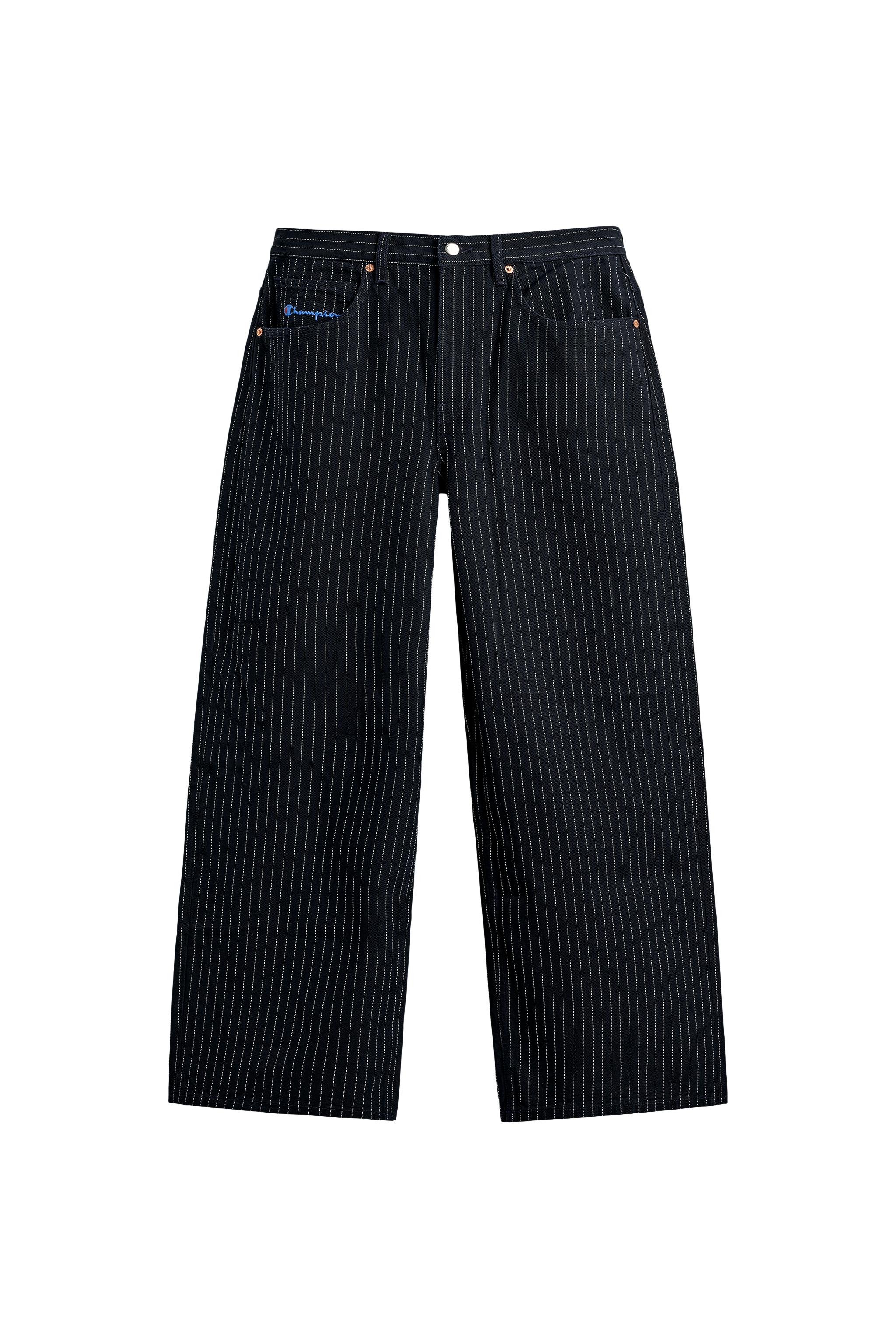 CHAMPION ® X ZARA ストライプ バギーフィットジーンズ - ブルー