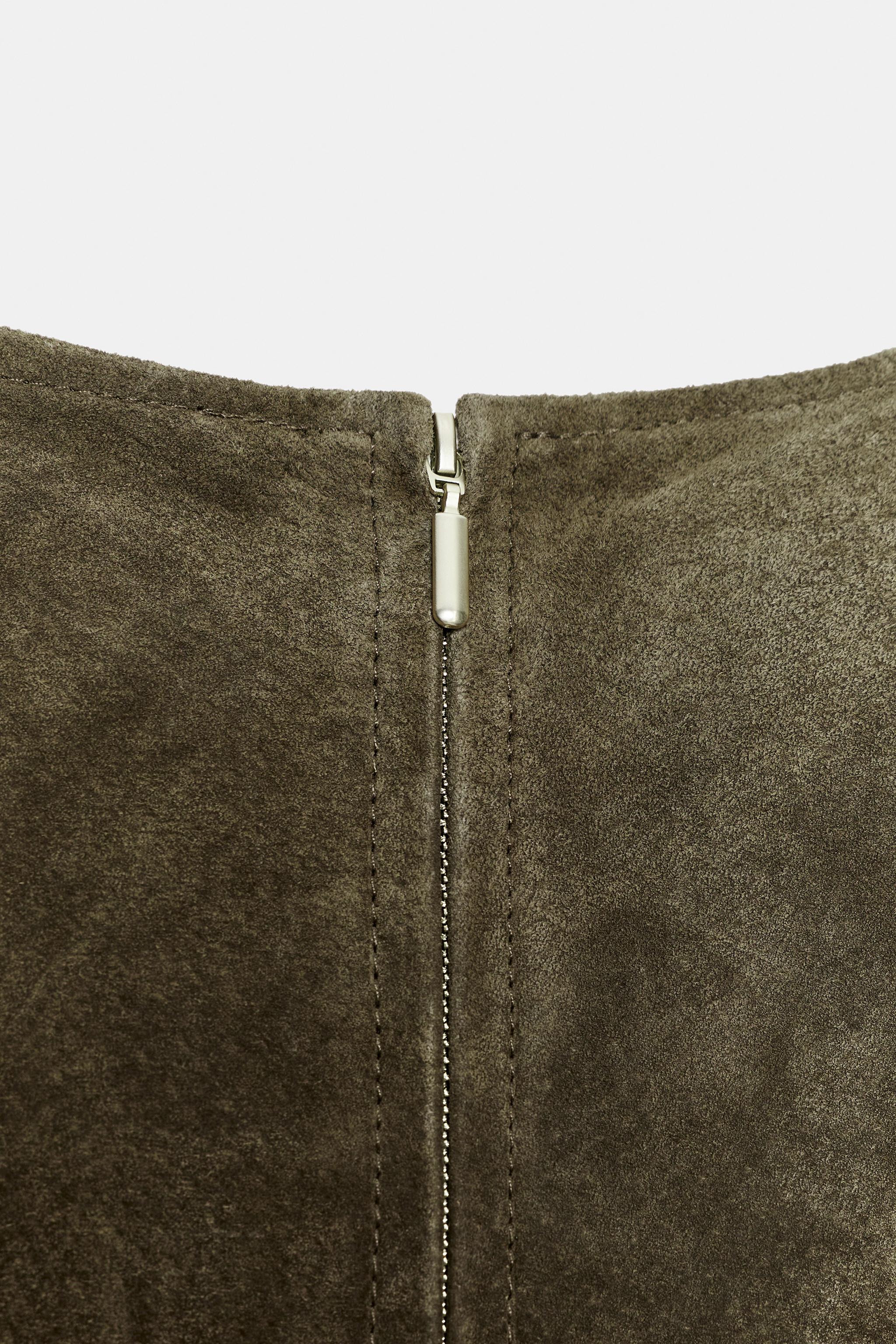 100% LEATHER MIDI DRESS