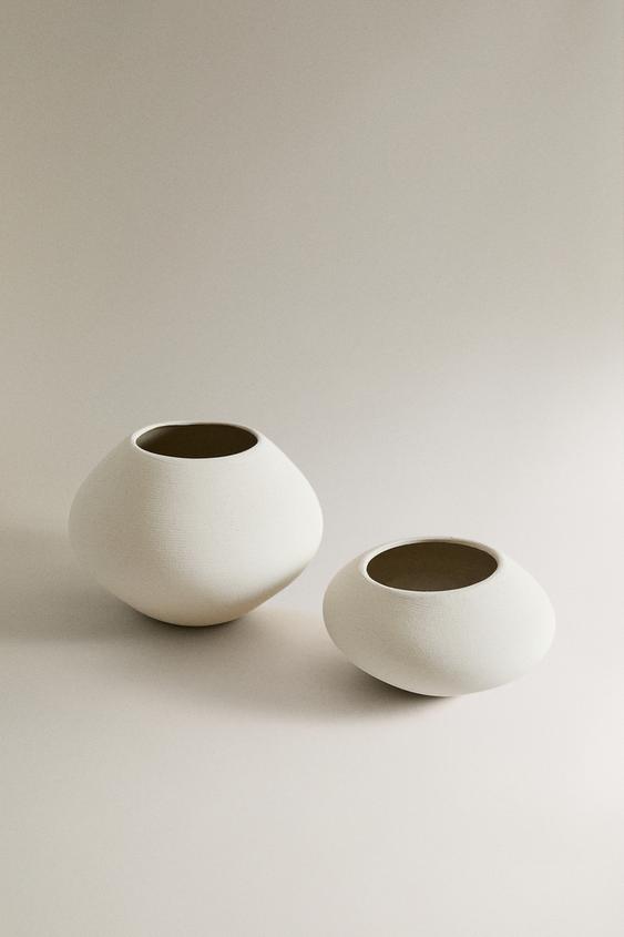 VASO DE CERÂMICA OVALADO - Cru da Zara - Imagem 0
