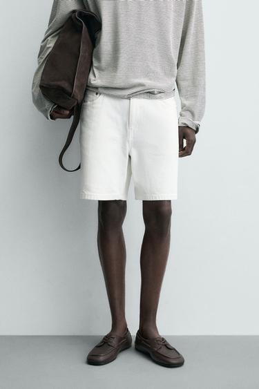 Zaras DENIMSHORTS MED NORMAL PASSFORM - Vit