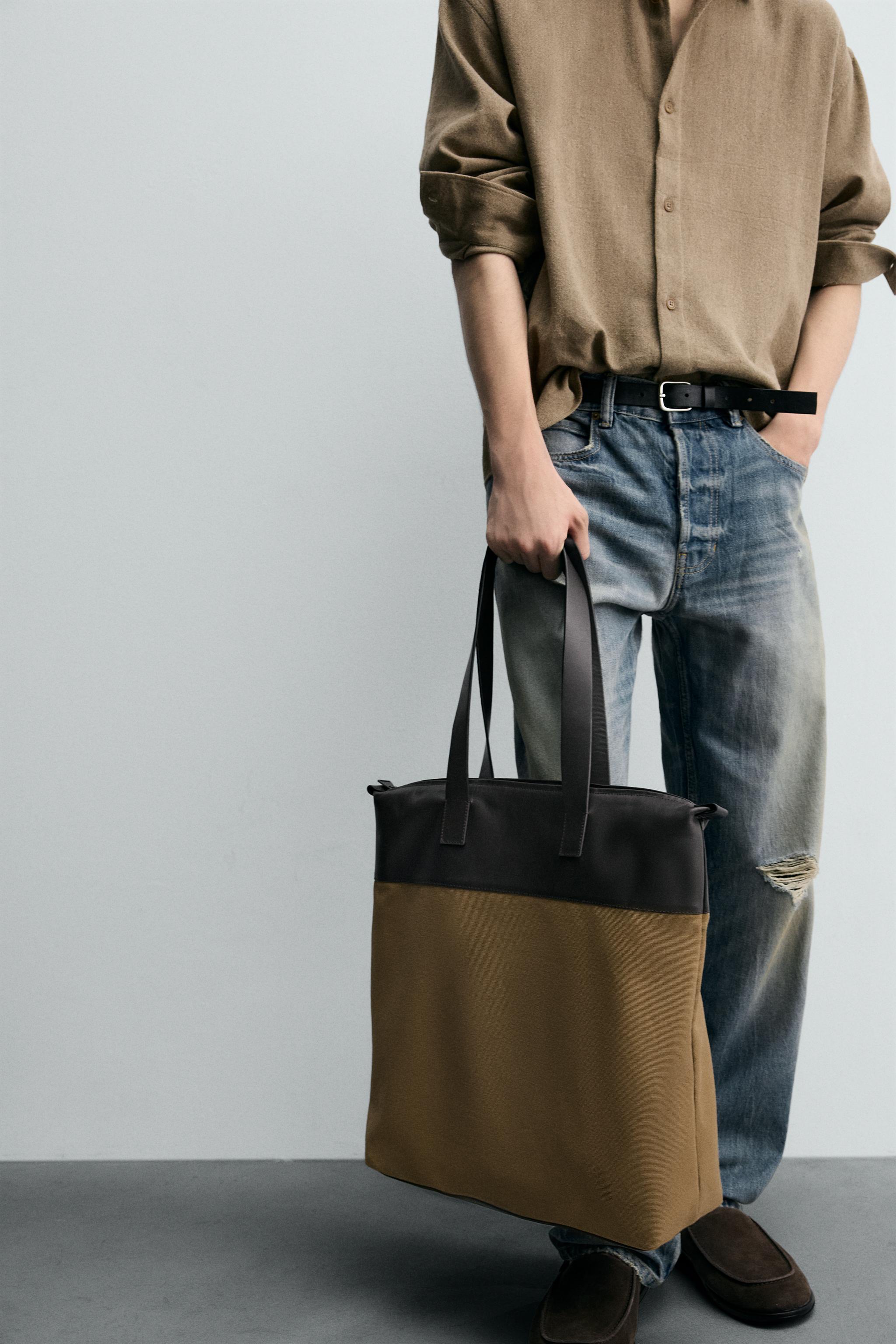 ZARA レザー トートバック レザートートバッグ - きつね色 | ZARA Japan / 日本