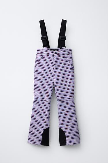 PANTALON À BRETELLES WATER RESISTANT ET COUPE-VENT SYSTÈME RECCO® COLLECTION SKI - Mauve de Zara