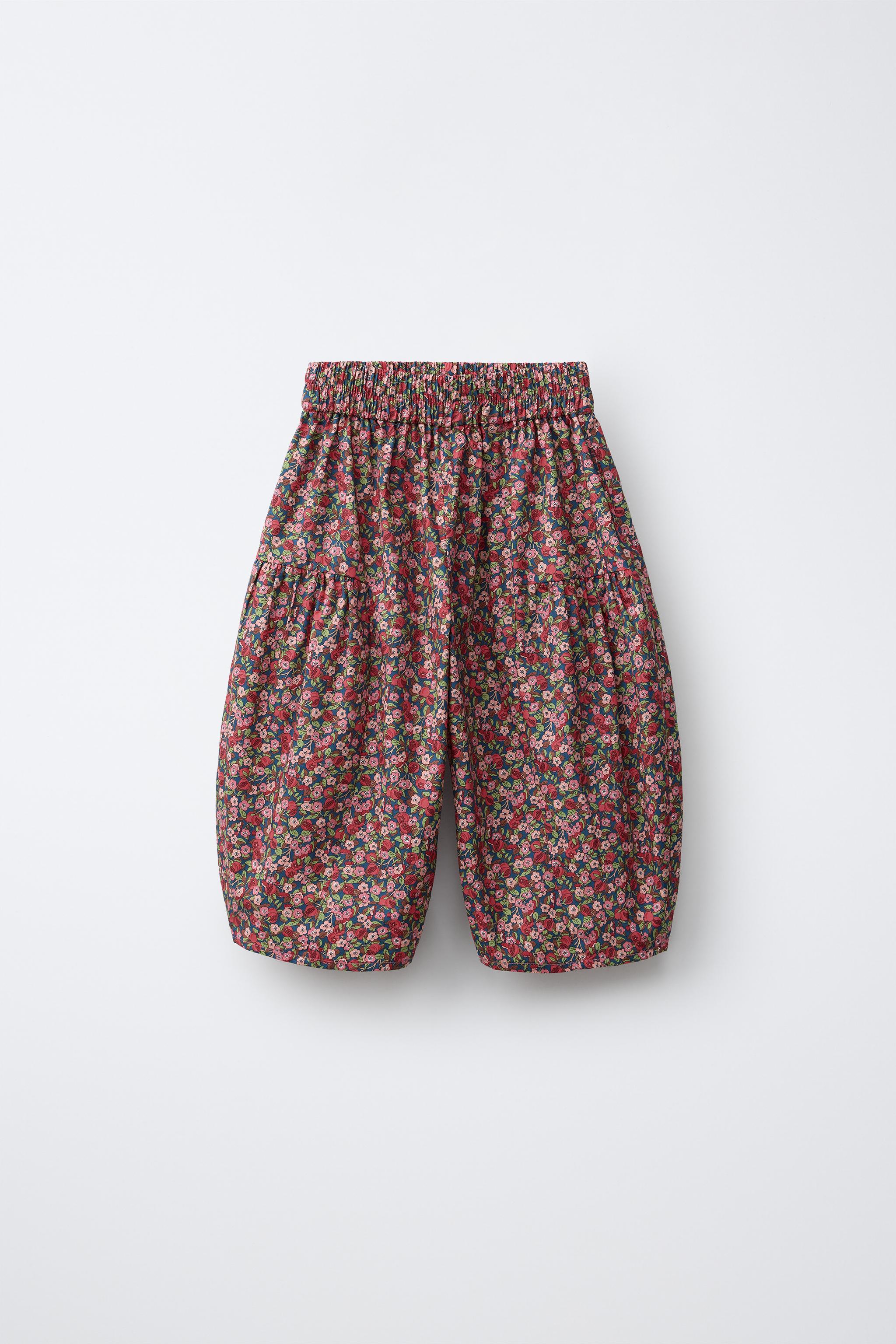 FLORAL PRINT BLOOMER PANTS MADE WITH LIBERTY FABRIC — Pink