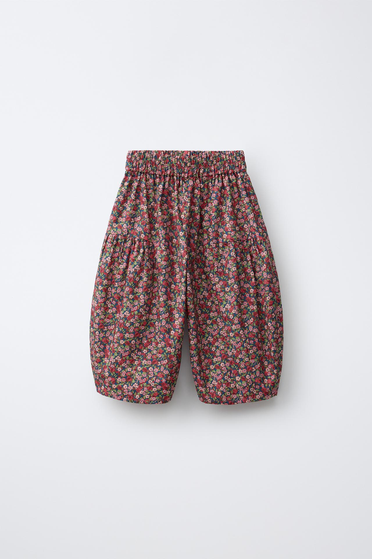 FLORAL PRINT BLOOMER PANTS MADE WITH LIBERTY FABRIC — Pink