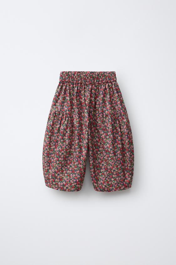 Zaras BLOMMÖNSTRAD PUFFBYXA I LIBERTY-TYG - Rosaaktig - Bild 0