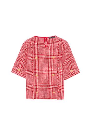 FAUX TWEED TOP