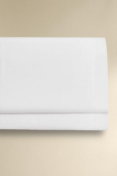 PERCALE FLAT SHEET (500 THREAD COUNT) - White by Zara - Image 0
