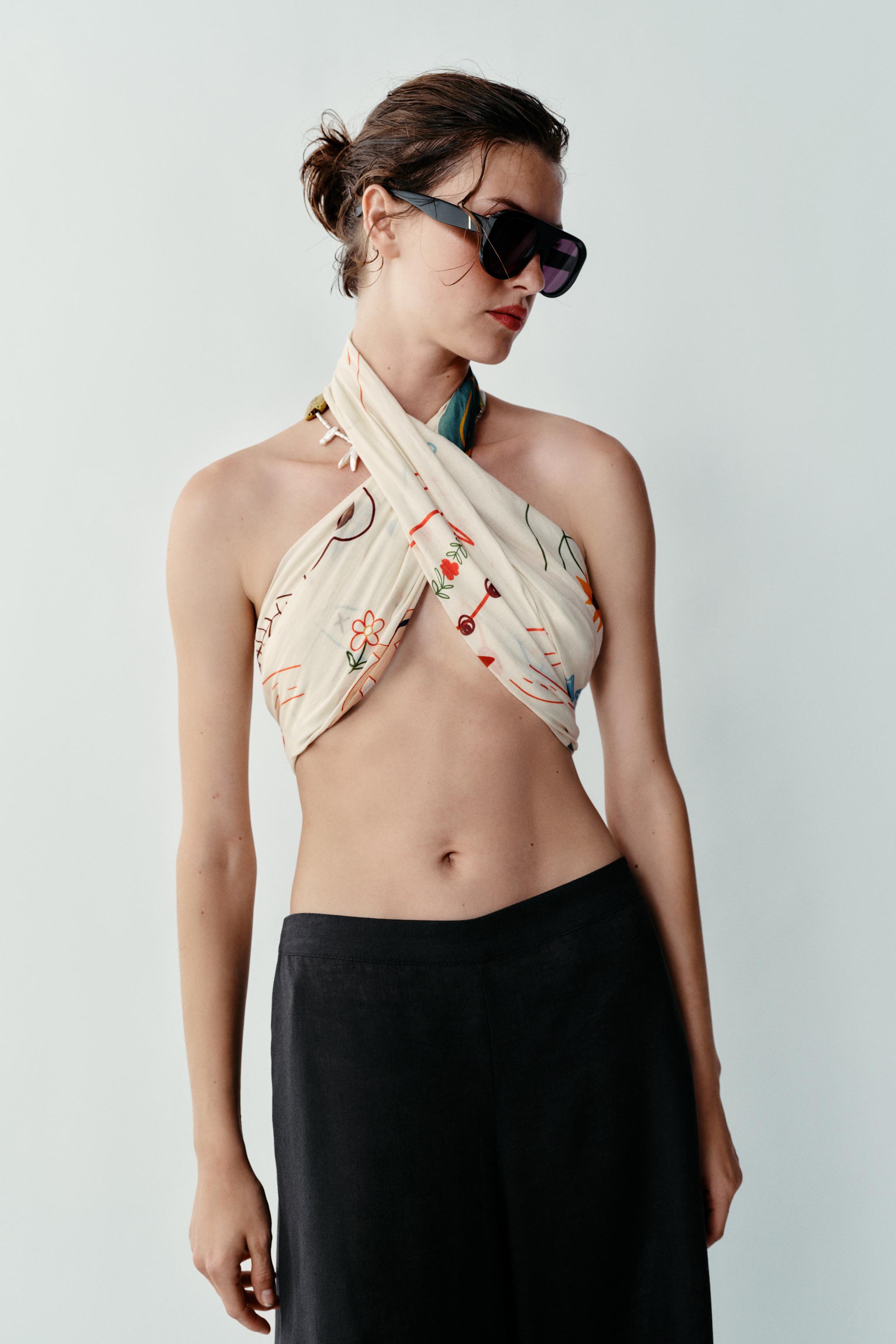 PATTERNED PRINT SCARF - Ecru | ZARA United States