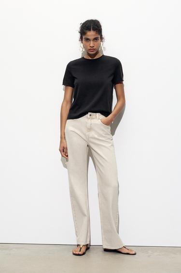 ÁO PHÔNG CỘC TAY VẢI BẠC MÀU - Than củi từ Zara