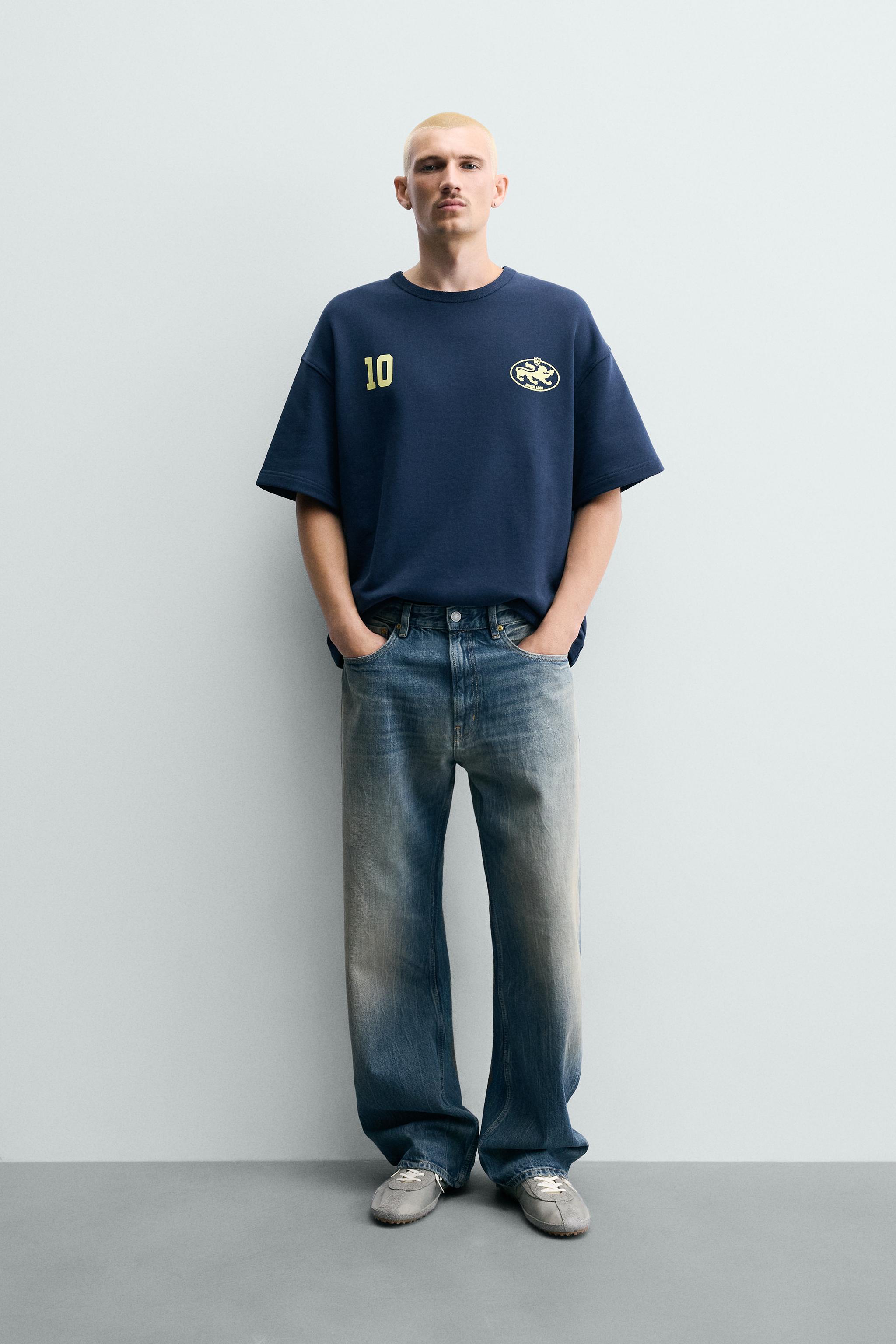 Мужские худи Zara RELAXED FIT COMBINATION PRINT SWEATSHIRT