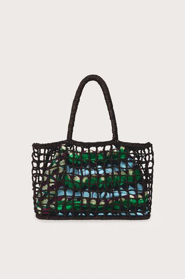Zara LIMITED EDITION BRAIDED HANDBAG - Multi-color
