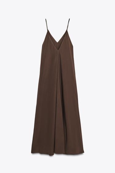 ZW COLLECTION LONG DRESS - Dark brown by Zara - Image 7