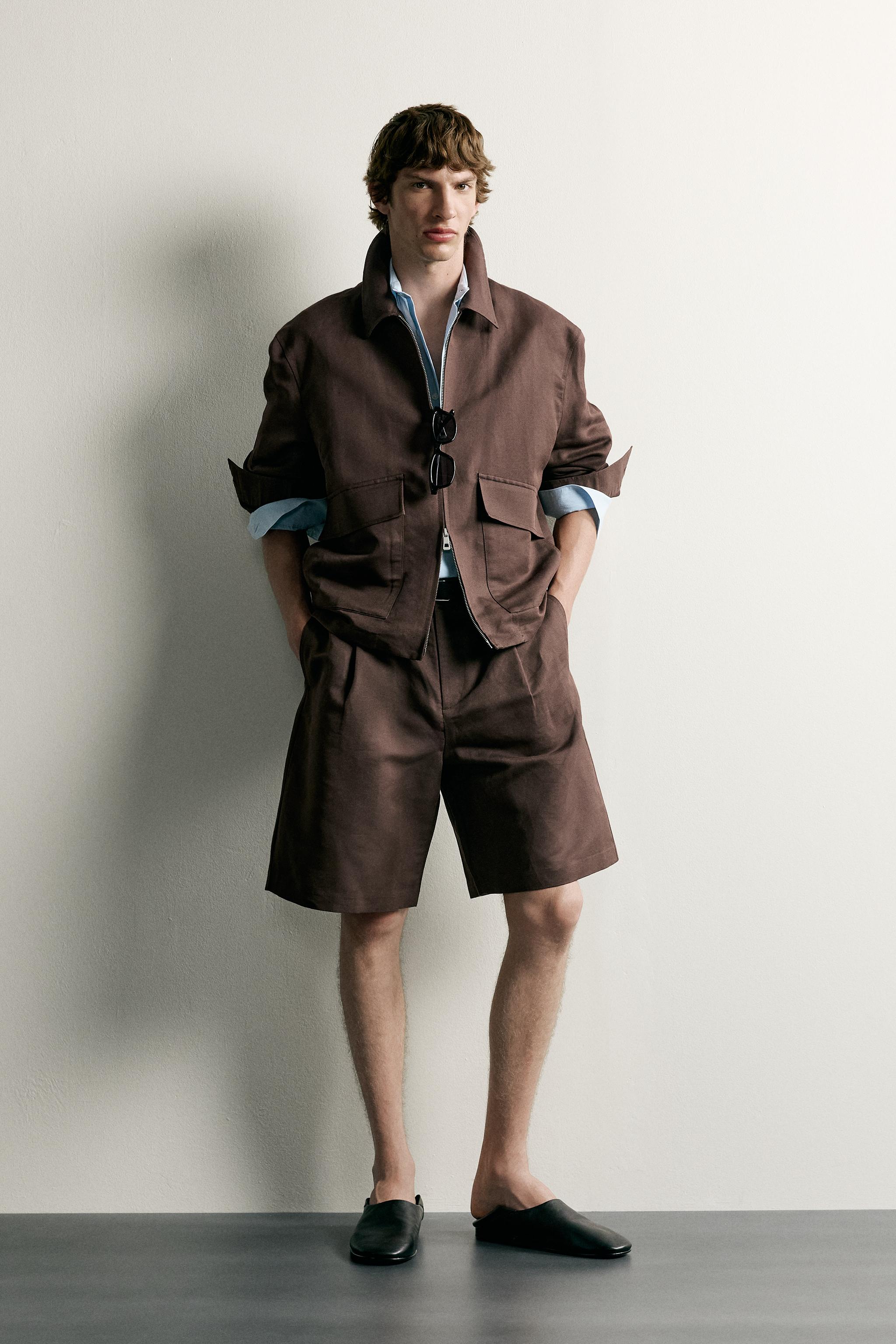 RELAXED-FIT LINEN-COTTON OVERSHIRT