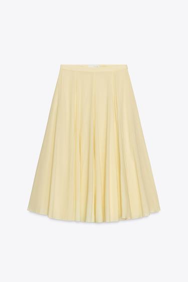 ZW COLLECTION FLARED MIDI SKIRT - Yellow by Zara