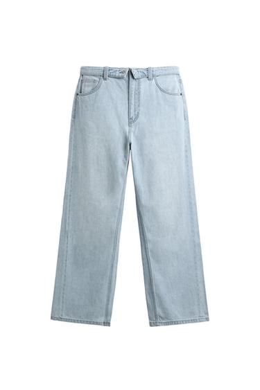 ZVONOVÉ DŽÍNY FLARE FIT - Světle modrá od Zara