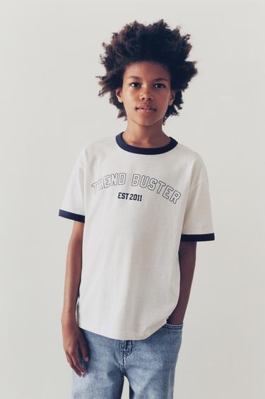 CAMISETA VIVO CONTRASTE - Blanco de Zara