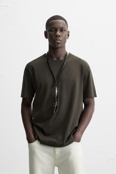 BASIC LIGHTWEIGHT T-SHIRT - Dark brown by Zara