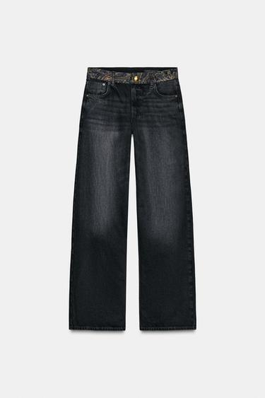 JEAN Z1975 TAILLE MI-HAUTE JACQUARD - Noir de Zara - Image 6