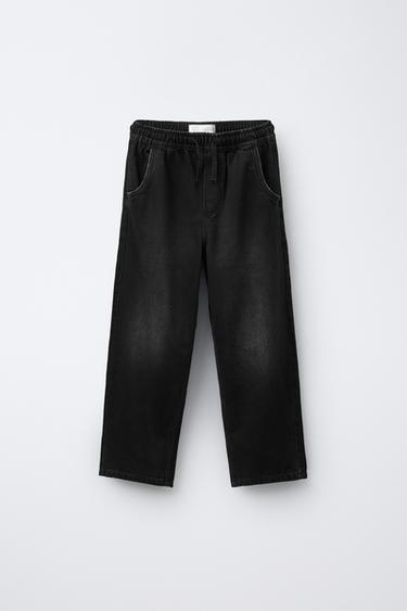 JEANS BAGGY ETIQUETA - Cinzento-antracito da Zara