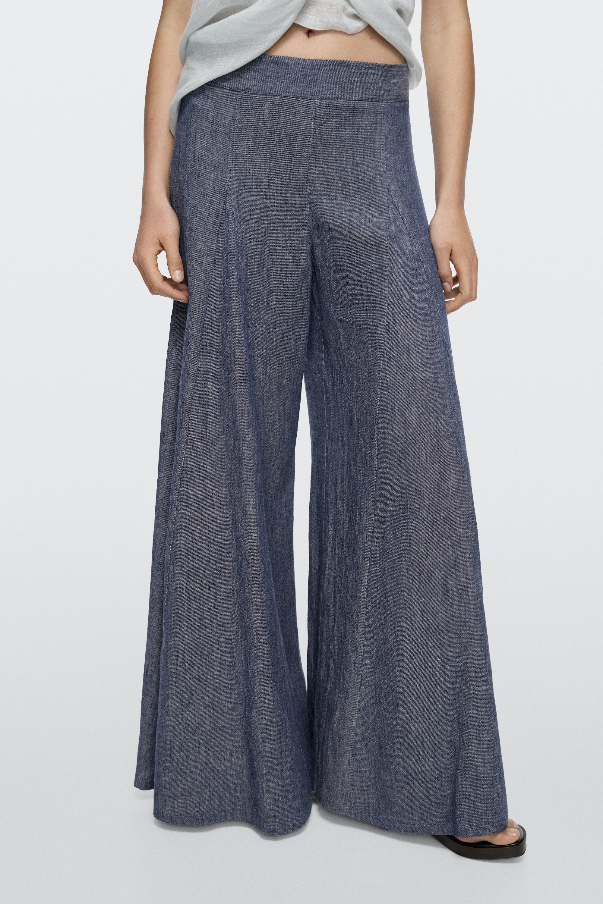 Pantalon palazzo avec plis