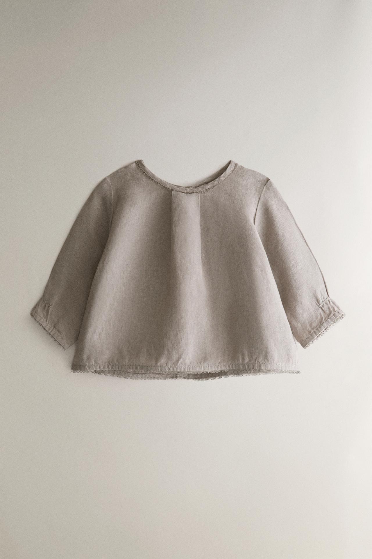 BABY LINEN SHIRT — Gray